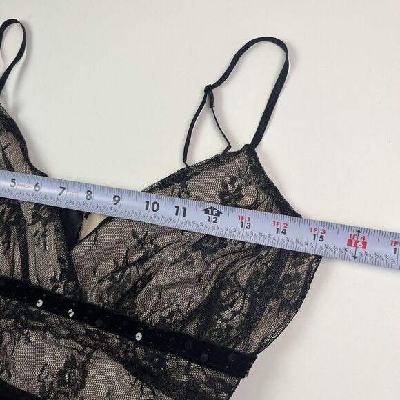 Ruby Rox Y2K Babydoll Floral Lace Dress S Whimsigot Fairy Grunge Sequin Mesh - Picture 6 of 13